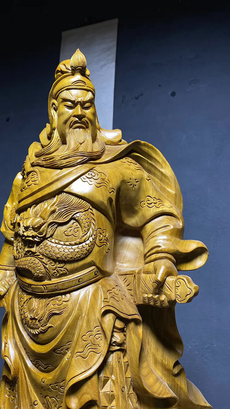 木雕财神摆件 太行崖柏楠木根雕关公二爷财神木雕摆件弥勒佛山水人物