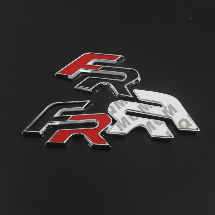 汽车个性金属西雅特fr车标车贴改装车尾升级标车身贴盾牌标中网标 f红