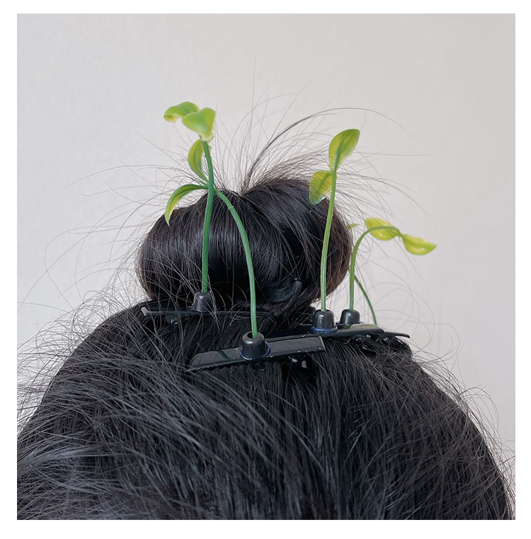 小草发夹豆芽装饰头上长草抖音同款刘海夹子搞怪头饰卖萌神器卡子