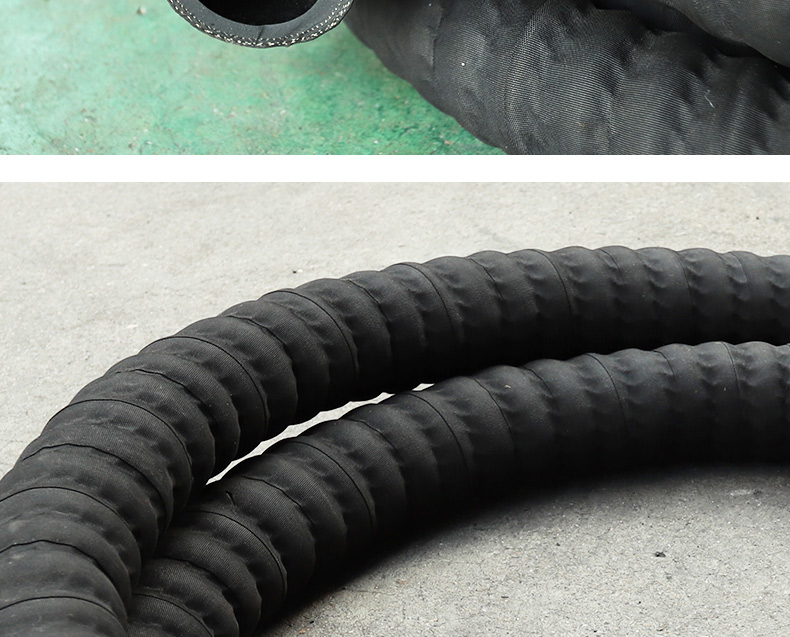 鹿凌青黑夹布橡胶钢丝缠绕管负压管吸引管抽砂管排水耐磨橡胶管吸沙抽