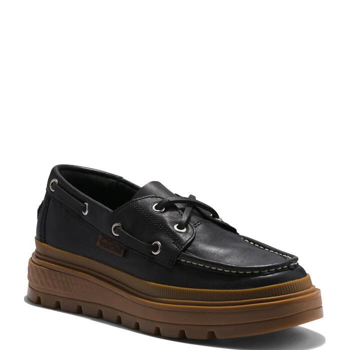 添柏岚(timberland)女休闲鞋低帮系带厚底船鞋舒适时尚经典 black