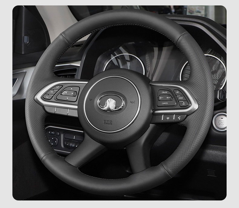 适用长城炮方向盘套真皮手缝19 20 21款炮 21年炮新能源专用把套 长城