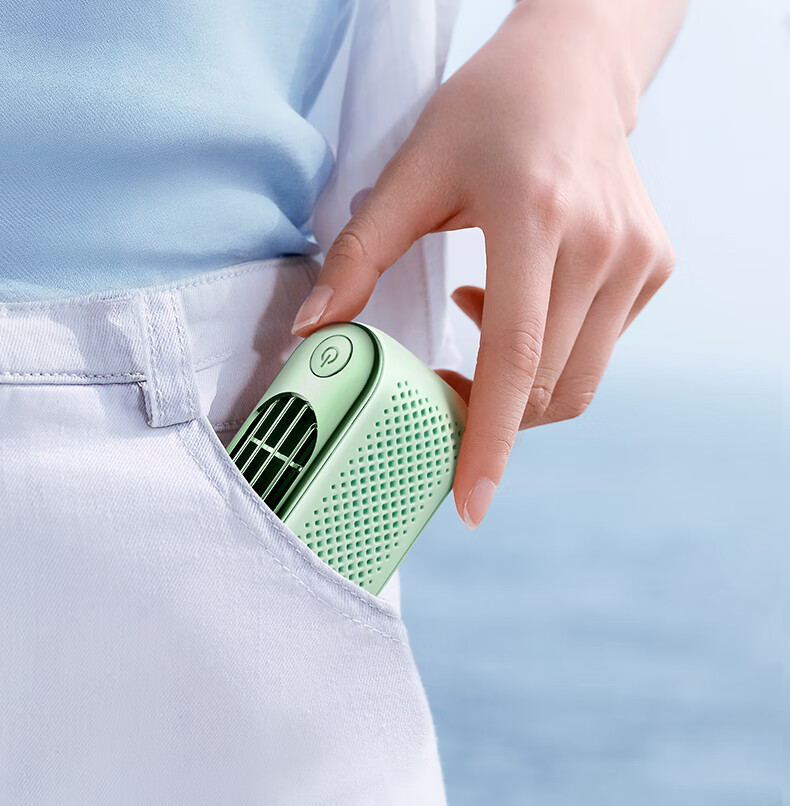 简梓手持小风扇静音 便携式随身挂脖空调迷你充电户外露营电风扇usb无