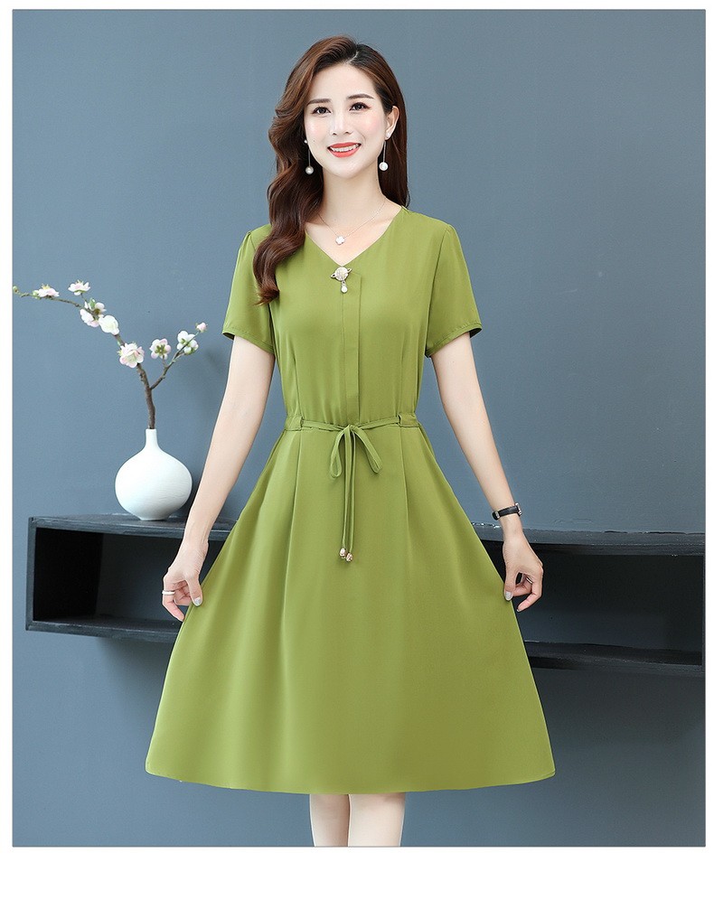 禾禾布衣中年妈妈夏装连衣裙40岁50妇女高贵裙子过膝中老年女装洋气长