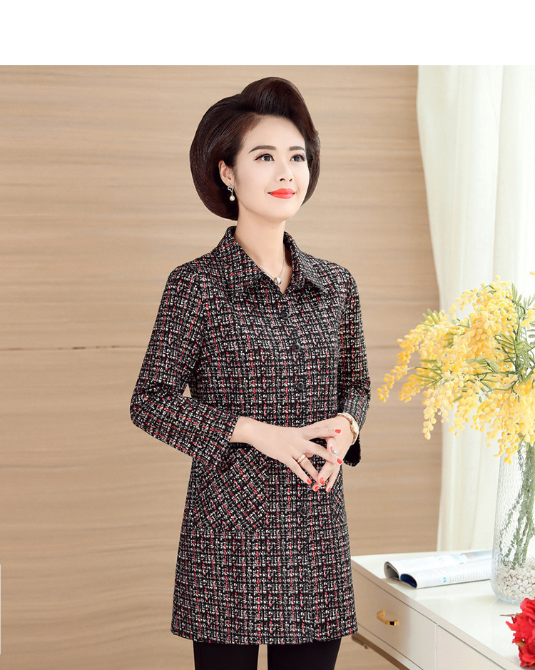 胖人女装中老年胖织缘福 妈妈秋装风衣 五十岁洋气上衣中年女士春秋