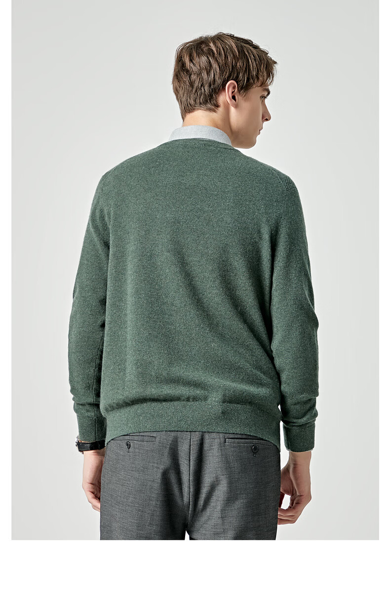 【100%山羊绒】迪柯尼高端轻奢男装针织羊毛衫 设计感格子羊绒衫 紫