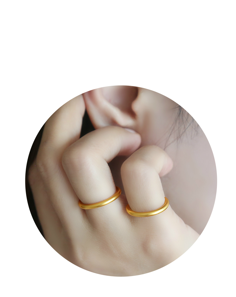 黄金古法光圈戒指男女款足金999实心光面素圈对戒传承工艺金戒指313g8