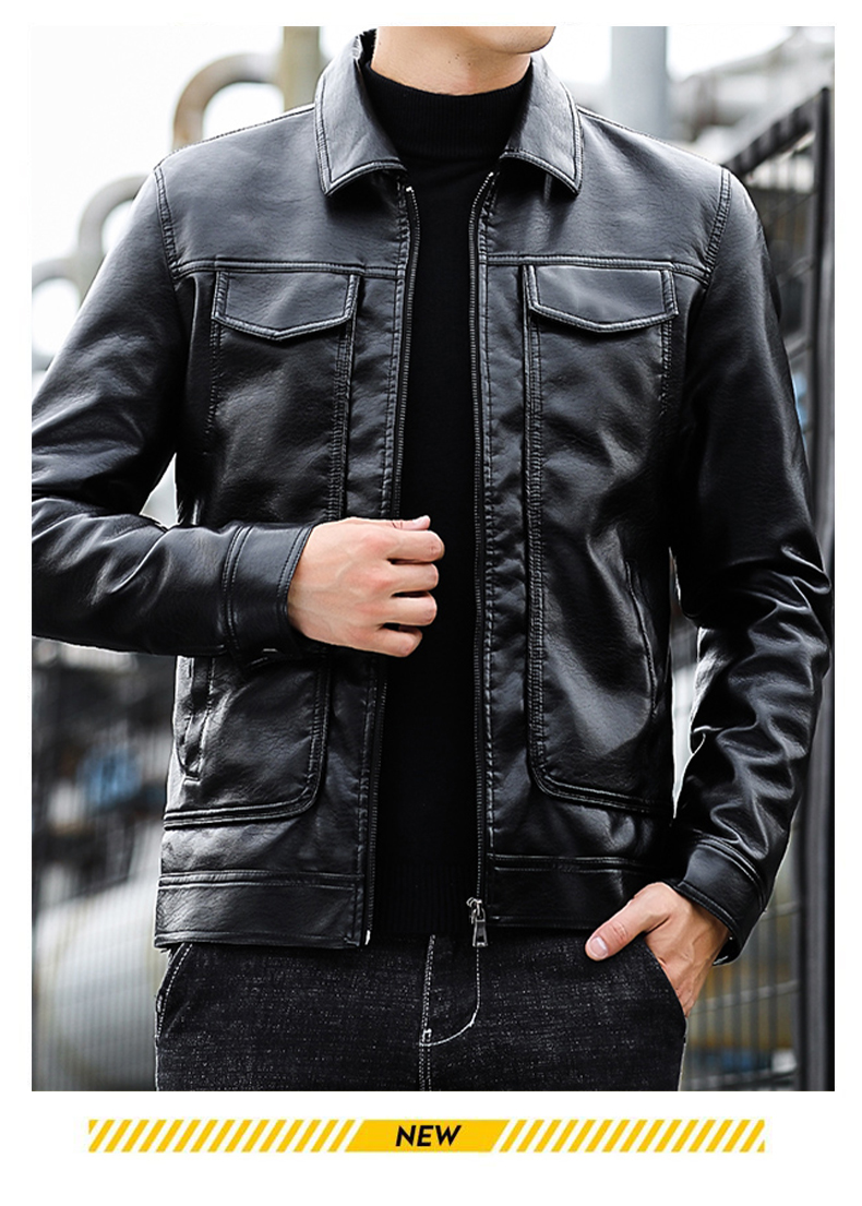 清仓捡漏优品京选卡帝乐鳄鱼皮夹克男皮衣男外套秋冬季新款潮流百搭