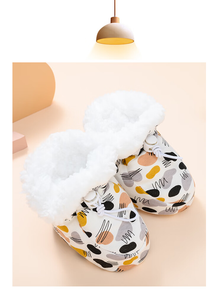 十月结晶婴儿软底棉鞋套鞋子加绒护脚套新生儿宝宝学步鞋冬款 蓝色