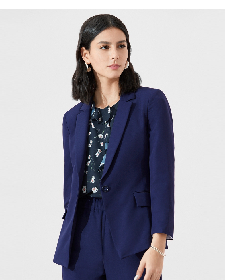 g2000女装2021年夏季新款西服藏青色商务ol职业一粒扣小西装13210084