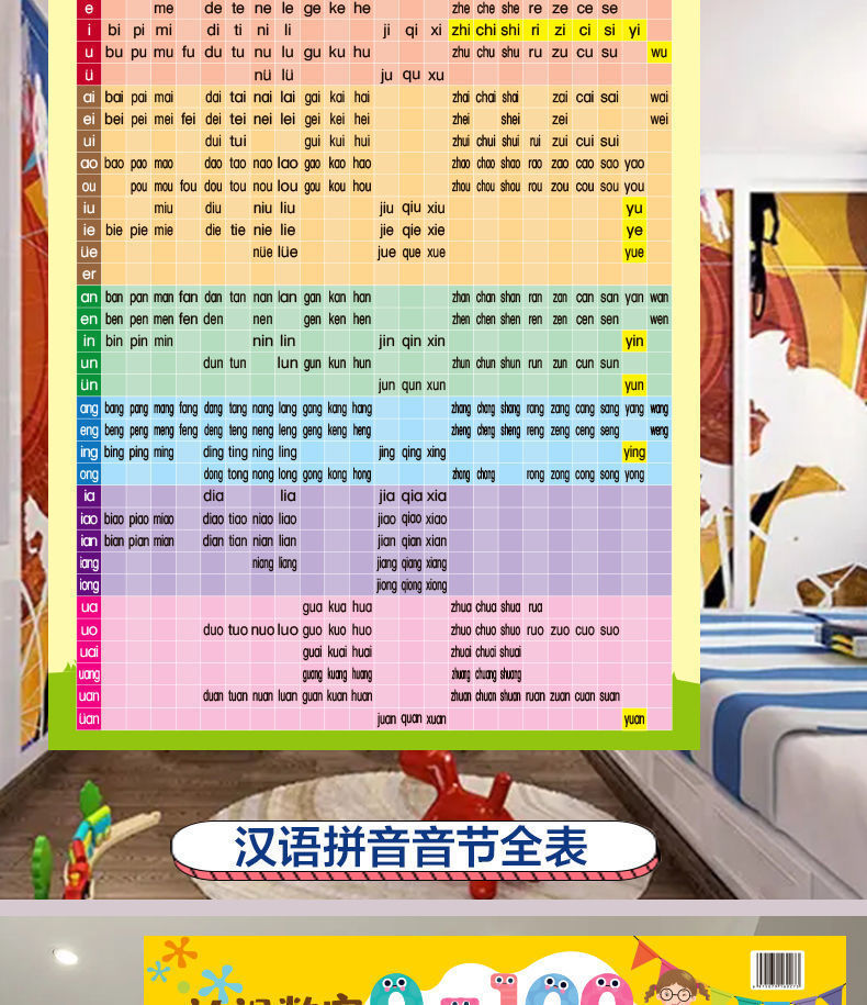 《小学数学公式大全挂图凑十乘除法口诀表拼音字母识字儿童学习墙贴