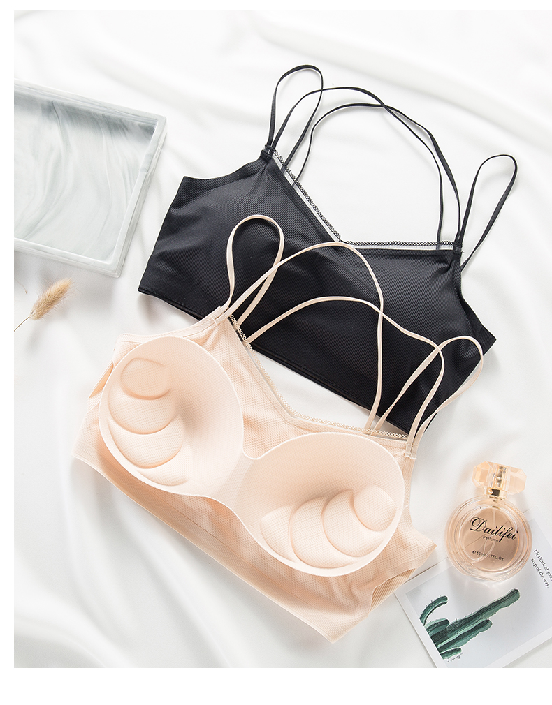 浪莎单件装无钢圈文胸女士内衣女美背抹胸女士运动无缝内衣性感少女