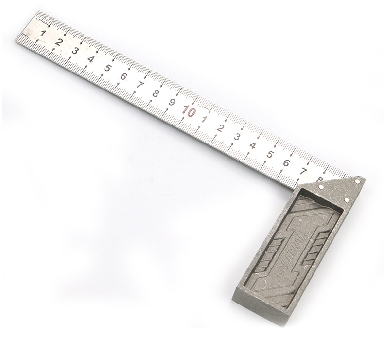 长城角尺工业级大号高精度木工不锈钢直角尺90度钢拐尺钢角尺 150mm