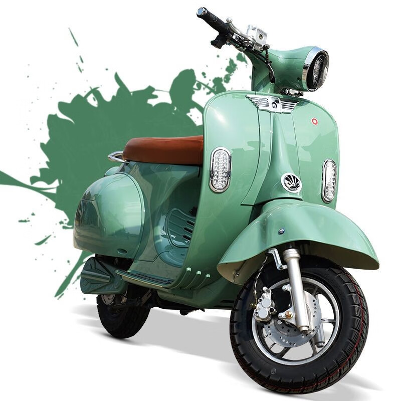 罗马假日电动车电瓶车复古摩托车6072v电摩大黄蜂踏板车 银白色 72v