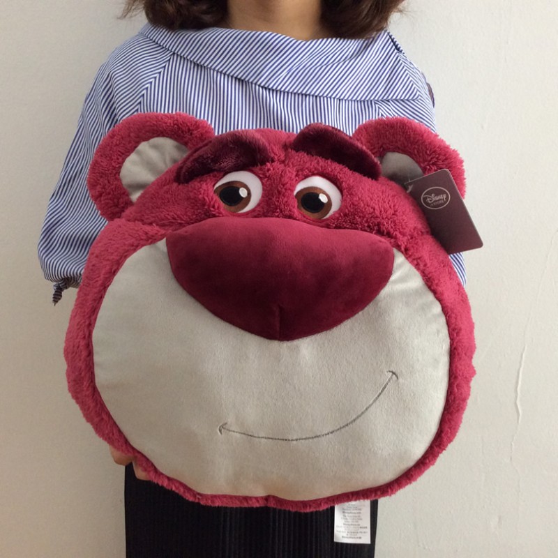 适用于生日礼物玩具总动员3 toy story草莓熊头毛绒抱枕靠垫lotso熊