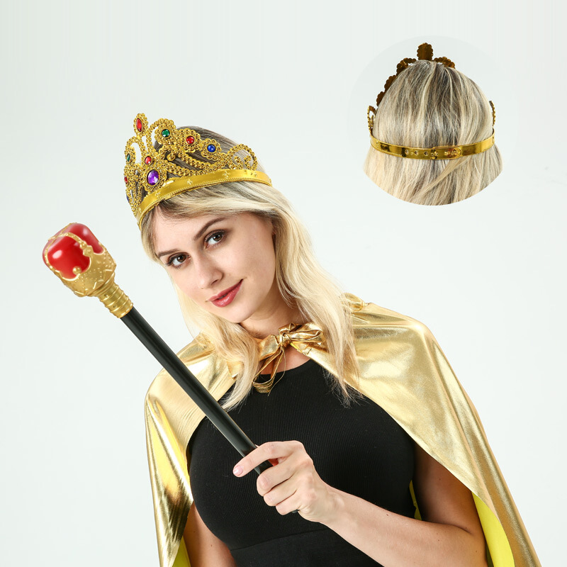 国王服装儿童王子披风公主皇冠王冠头饰斗篷男童表演颁奖衣服 150cm