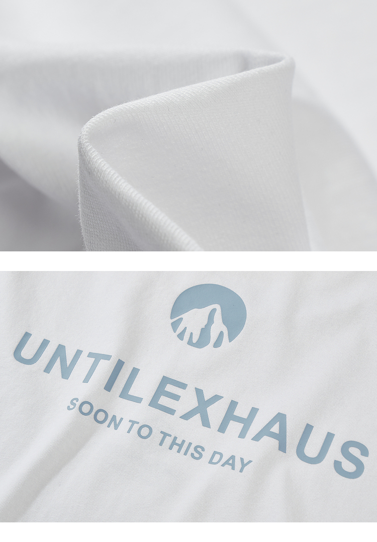 三福2021秋季时尚小山字母印花长袖t恤男 舒适宽松圆领上衣 445038