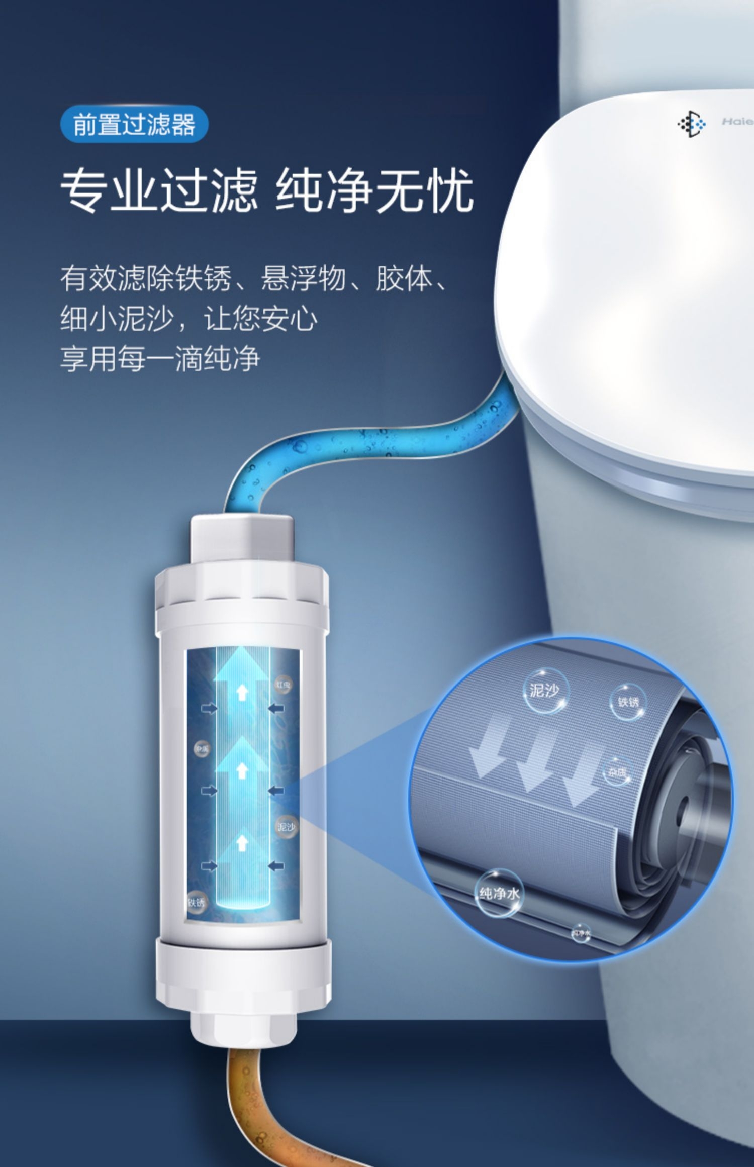 卡悦力(kayueli) 海尔卫玺智能马桶盖滤芯过滤器智能马桶一体机过滤器