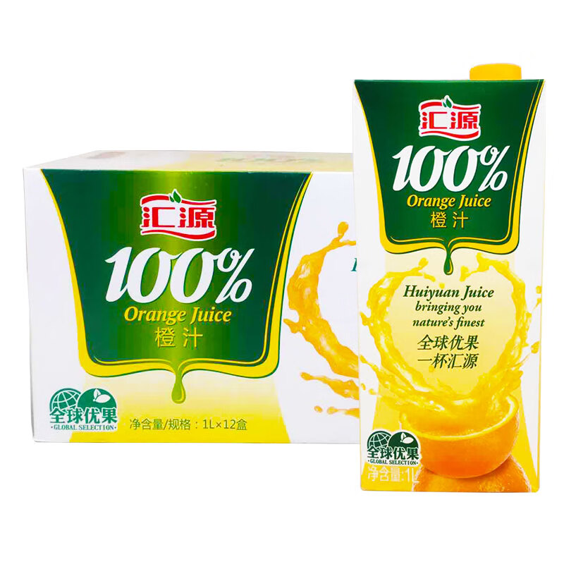 康师傅 果汁 100%果汁 1l*12盒 橙汁桃汁苹果汁葡萄汁梨汁 4种口味拼
