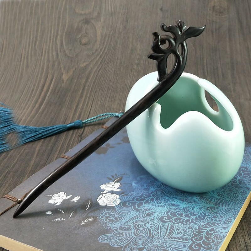 木簪子简约古风发簪汉服配饰发钗步摇创意盘头发饰品 弄梅木【图片