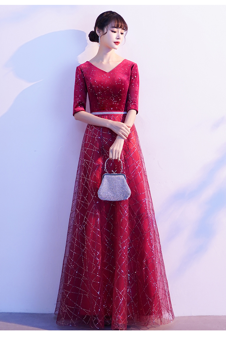 阿亨生日礼服毕业典礼裙法式复古气质伴娘服大合唱团演出服女长裙2021