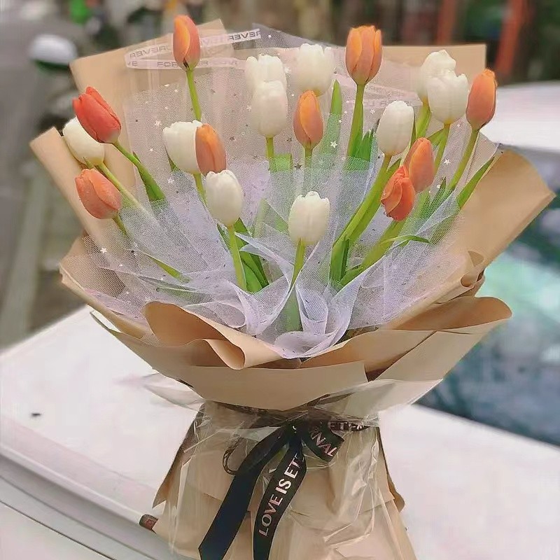 精美郁金香花束北京同城爱意表达友情传递进口郁金香花束花乐康语5支