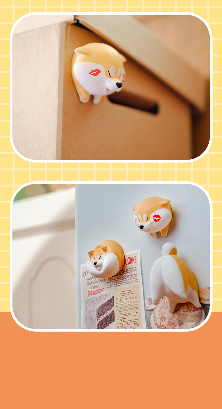 柴犬手办阿柴枸杞卡洞洞狗冰箱贴盲盒汪星人柴犬潮玩装饰礼物翘jojo拆