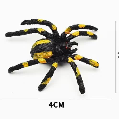 仿真小蜘蛛模型黑色蜘蛛整蛊愚人玩具五毒吓人万圣节恐怖鬼节道具 pvc