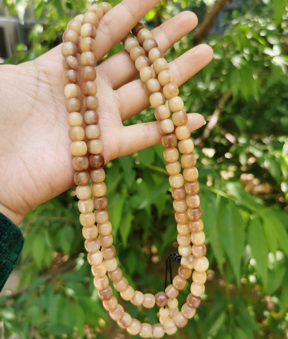 似卿老料血色骆驼骨108佛珠男女士多圈盘手串项链桶珠 精选血料8*8mm