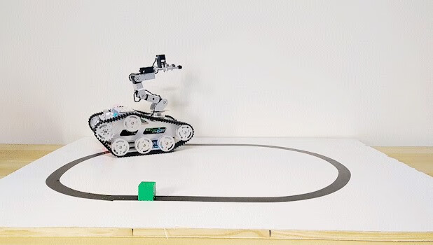 瓴乐 智能循迹避障比赛履带车机器人寻迹小车开源6自由度机械臂diy