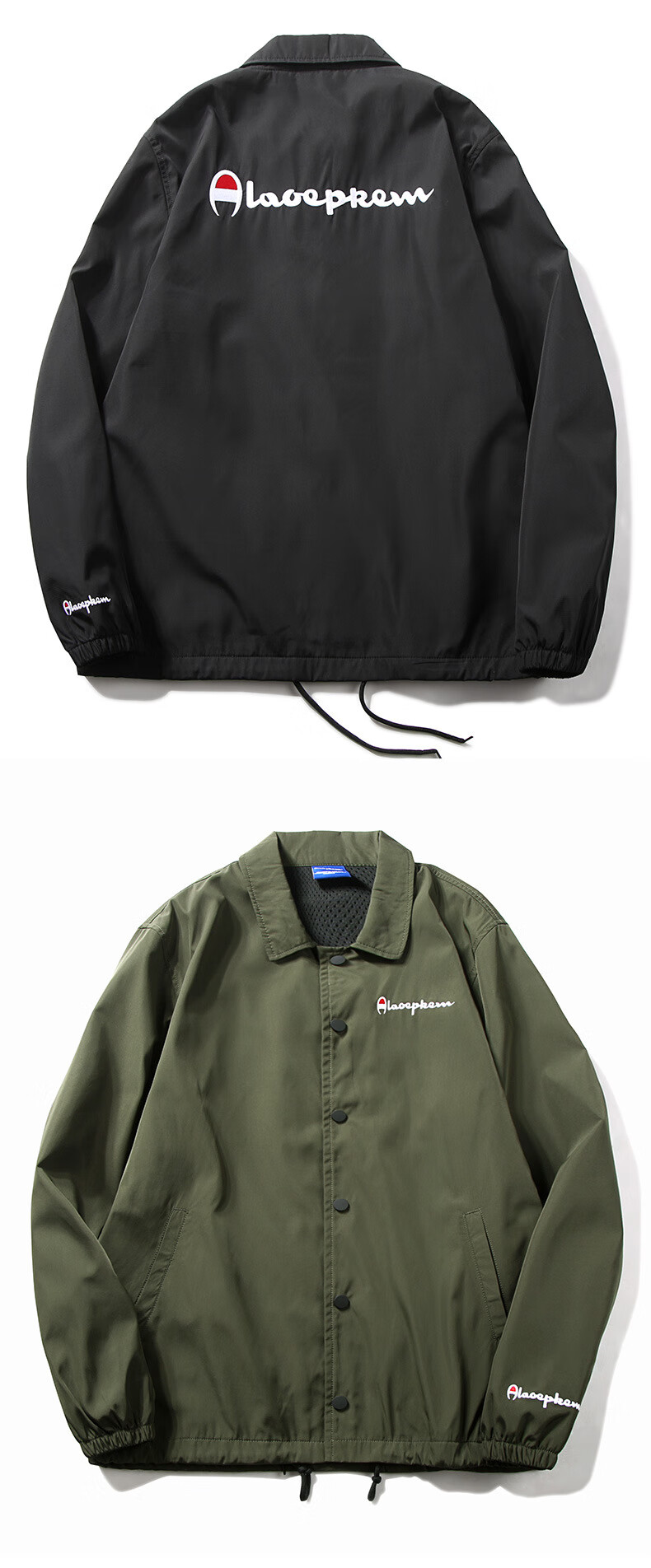 冠军(champion)春秋季新款男士飞行员夹克宽松型棒球服外套男潮 白色