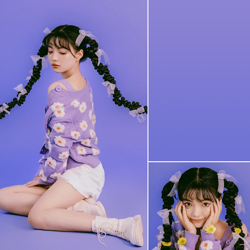 yngfn紫色渐变背景布创意个性甜酷拍照背景布摄影个人模特写真无纺布