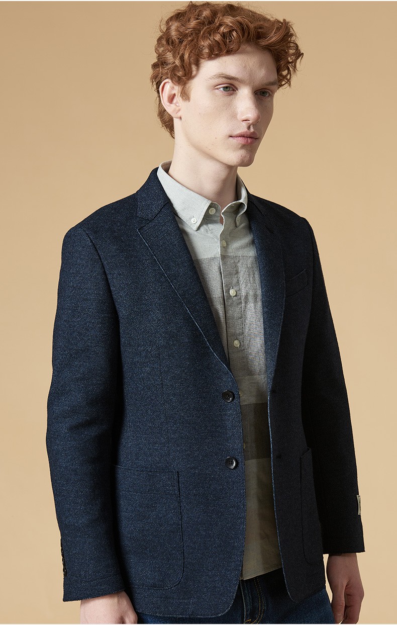 商场同款哈吉斯hazzys2021秋季新款男士西装单西外套商务休闲西服男