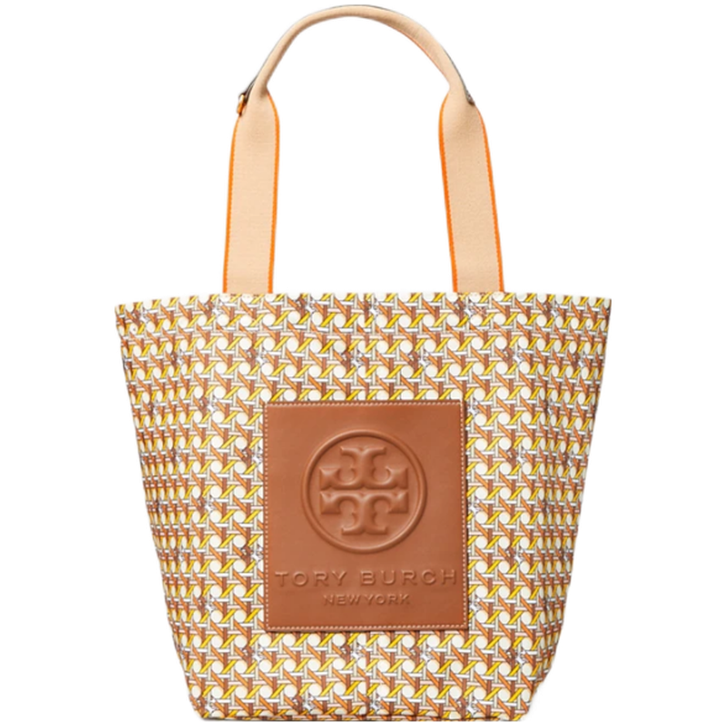 编织印花尼龙托特包 caning logo大容量手提包 蓝色【图片 价格 品牌