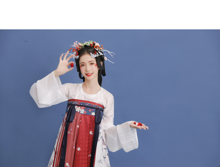 女装 旗袍/汉服 汉尚华莲 汉尚华莲相思入画改良圆领衫裙齐胸破裙套装