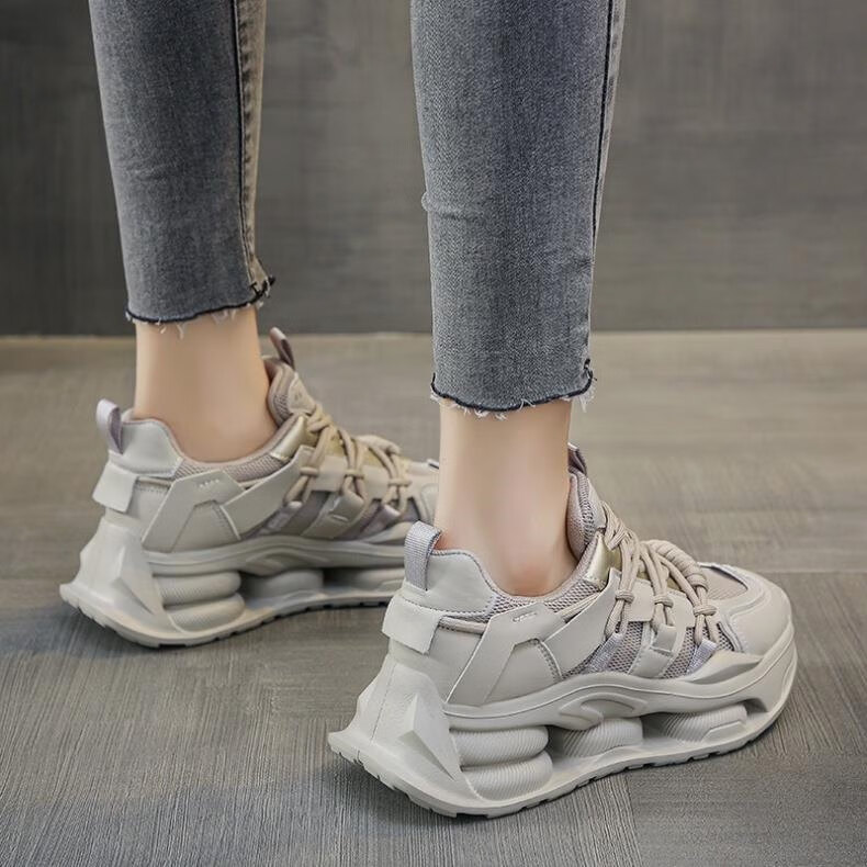 【海世船说专享】阿比让时尚休闲厚底韩版百搭老爹鞋女鞋jjx5556 米色