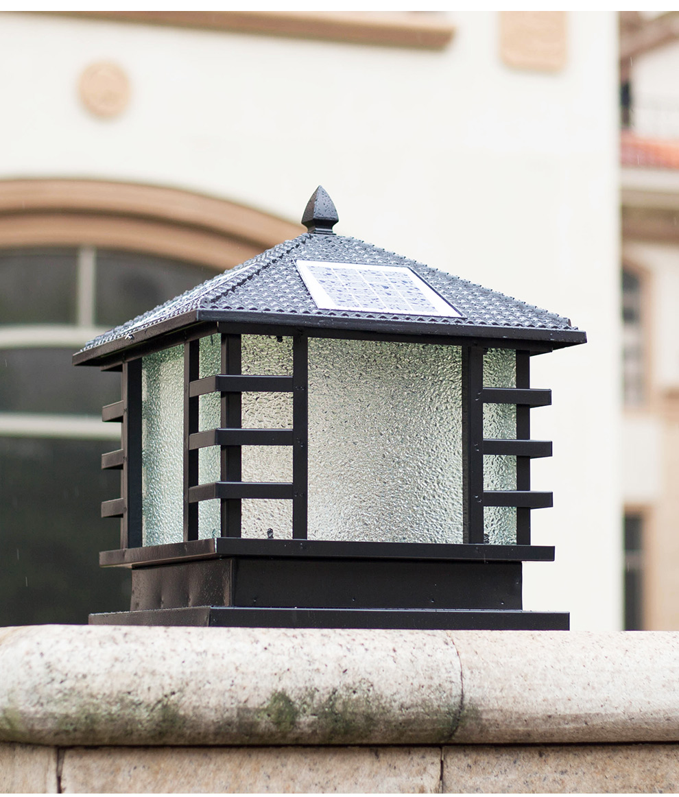 柱头灯 太阳能led户外防水庭院大门口别墅柱子灯欧式仿古露台庭院围墙