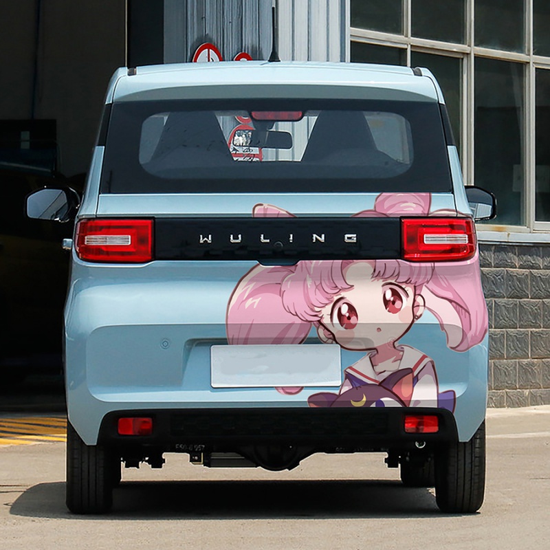 21款五菱宏光miniev马卡龙车贴 车尾贴贴画拉花定制机器猫可爱七龙珠