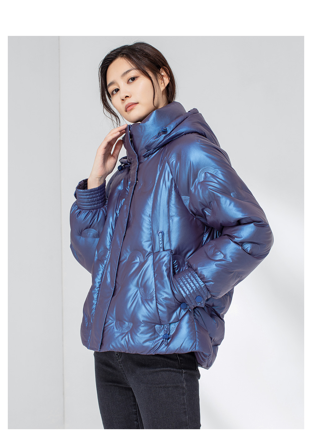 雅鹿羽绒服女2021新款亮面免洗洋气加厚外穿ins百搭宽松显瘦yl白色160