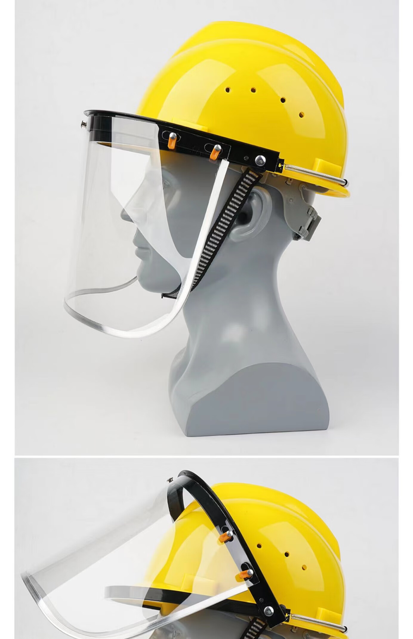 配安全帽式支架面屏面罩防护冲击头戴式焊帽电焊工专用烧氩弧焊接金虎