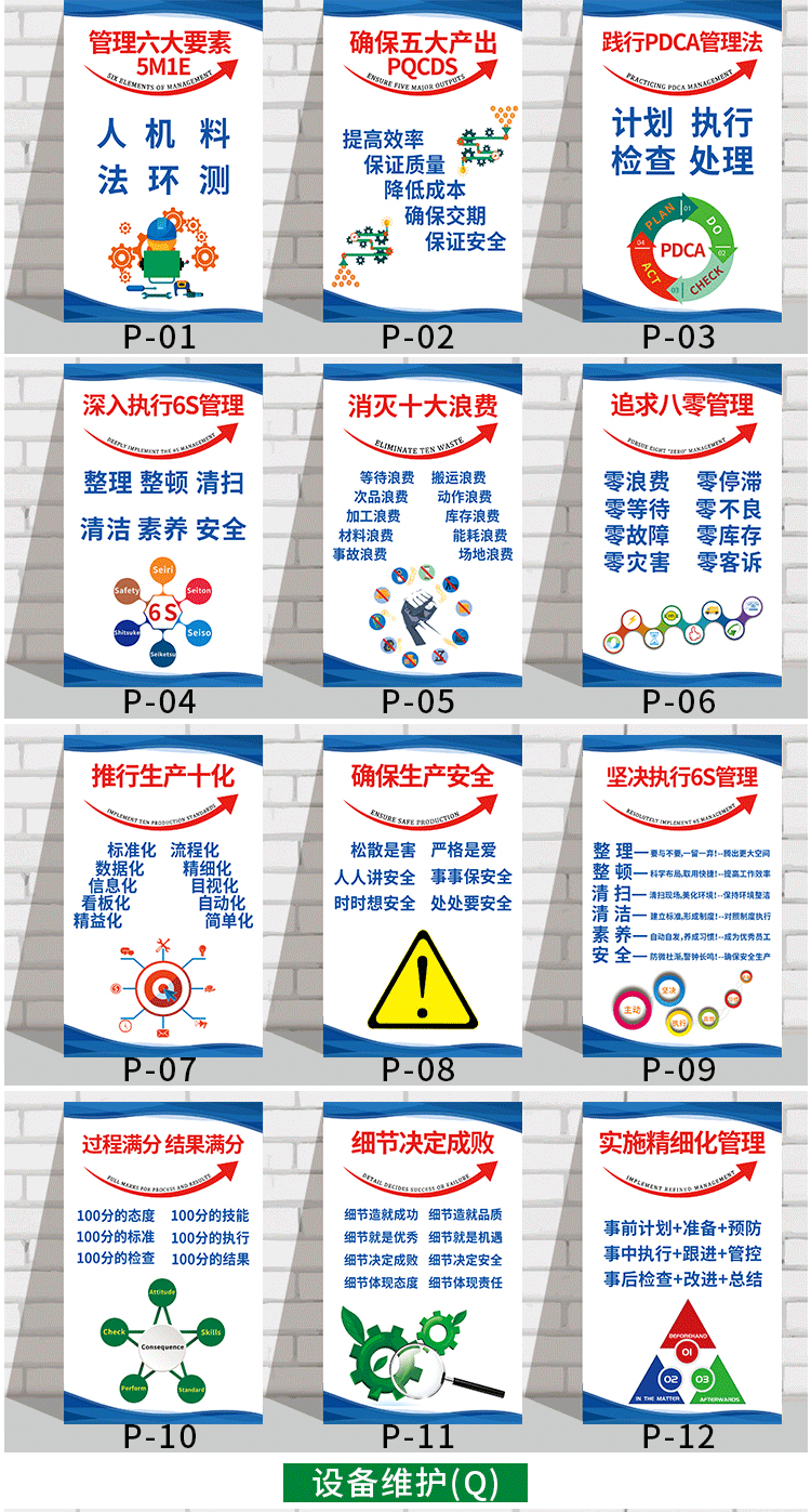 霜魄5s6s7s管理標語工廠安全品質倉庫標識牌企業生產車間文化牆海報