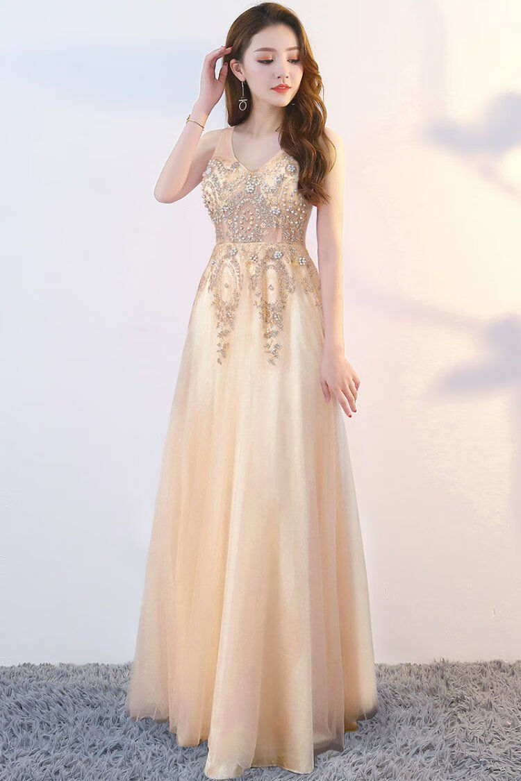 黄花地晚礼服女2022新款高端气质显瘦性感晚礼服ktv佳丽服长款显瘦