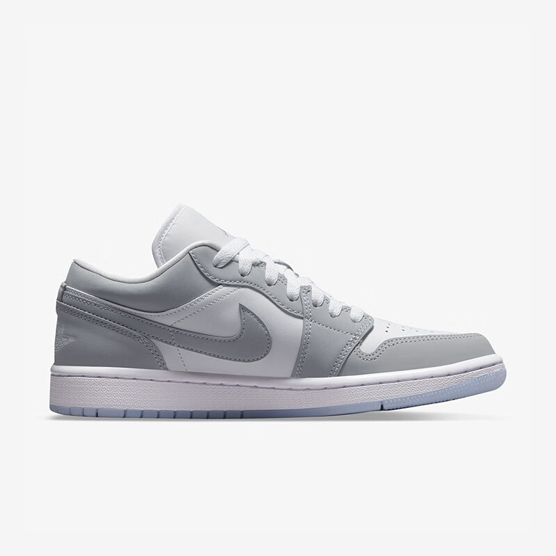耐克nike air jordan 1 low aj1女鞋 灰白 低帮休篮球鞋 dc0774-105