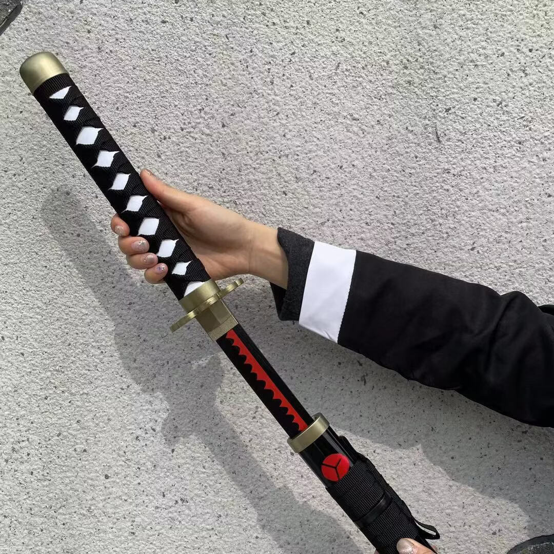 索隆三刀居合道木刀带鞘日本海贼王儿童玩具cos表演训练剑 刀架