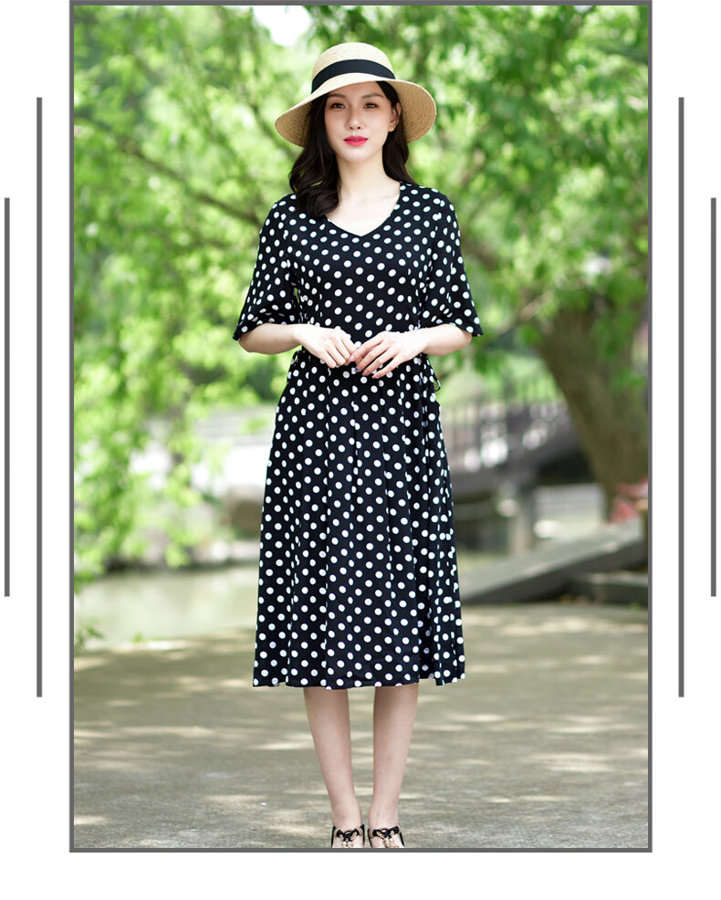 人造棉连衣裙棉绸连衣裙女中长款2021夏季绵绸人造棉收腰修身海边时尚