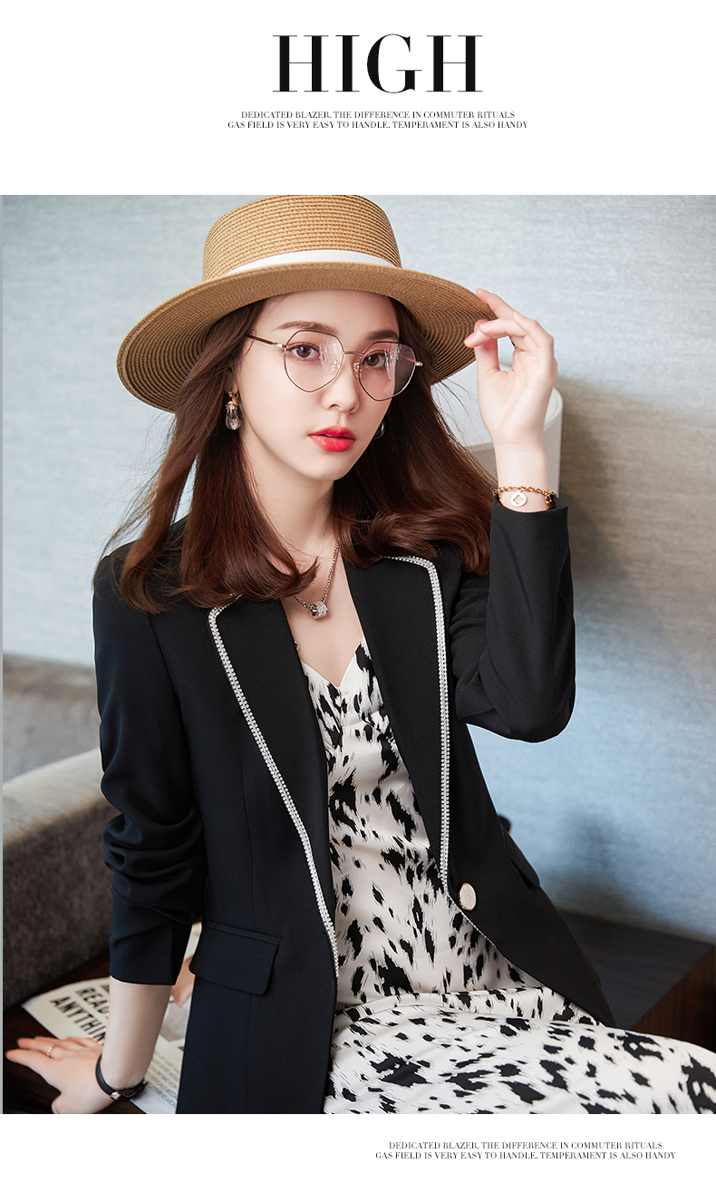 长袖小西装女吊带裙连衣裙套装气质时尚通勤ol小西服上衣洋气设计感