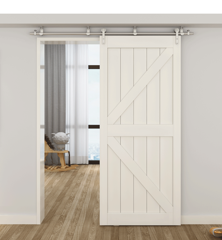 谷仓门吊轨天花板谷仓门吊轨室内推拉移门木门滑道五金吊轮带配件门