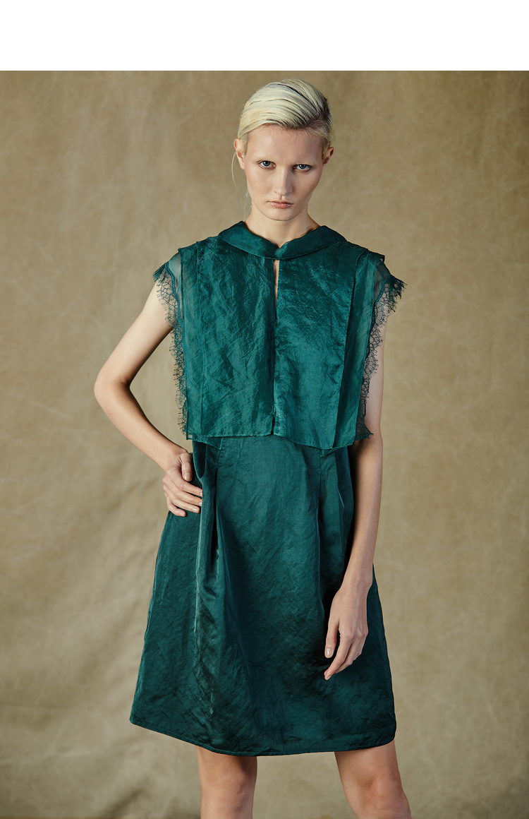 donoratico达衣岩2021年新款夏时尚大牌高档轻奢拼接无袖连衣裙安第斯