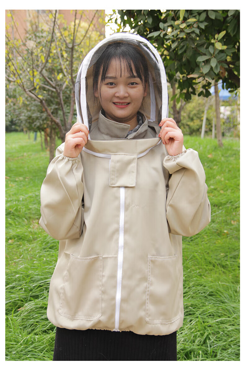 防蜂服全套透气防蜂衣半身仿太空服养蜂服蜜蜂防护服带防蜂帽 服带防