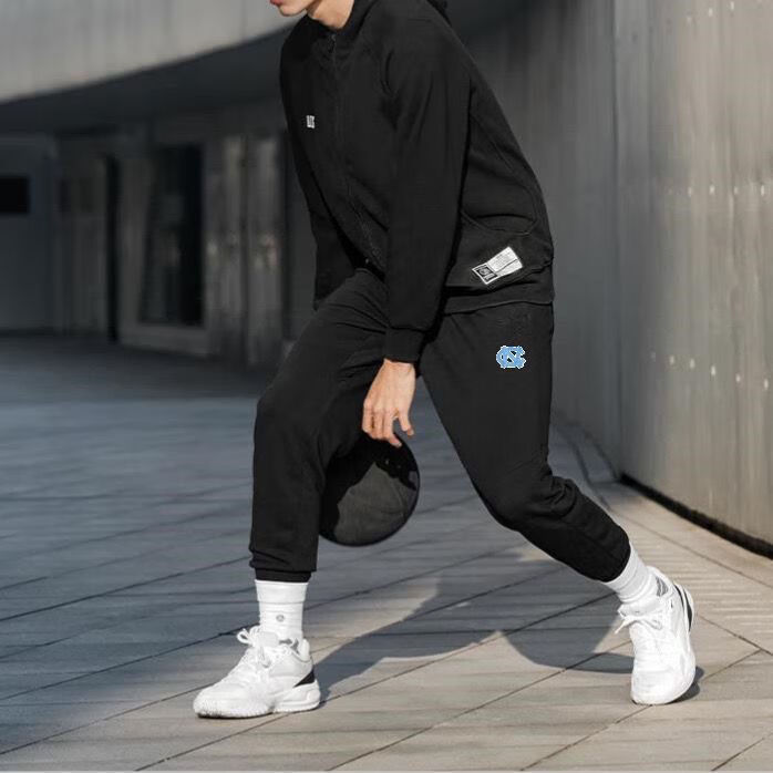 加绒加绒ncaa北卡运动束脚裤男宽松休闲扎袜篮球针织美式训练运动卫裤